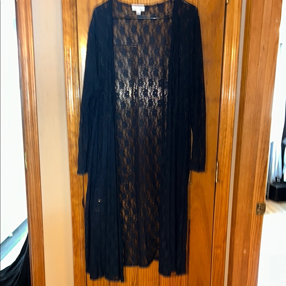 Lularoe navy blue Lace Long Cardigan